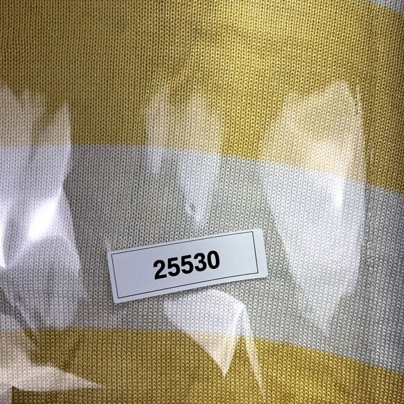 FIA Italia Sweater Women's L Handloomed White & Yellow Striped Full Zip Collared - Picture 15 of 15